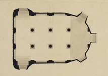 216437 Plattegrond van de crypte in de Pieterskerk te Utrecht.